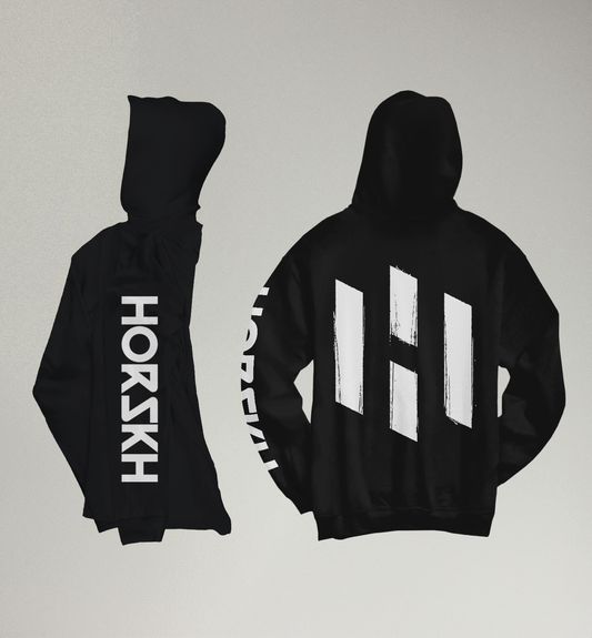 "HORSKH WHITE LOGO" Black Zipped Hoodie